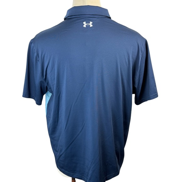 Under Armour Mens XXL The Playoff Polo Loose Fit Heatgear Stretch Navy Blue - Picture 3 of 5